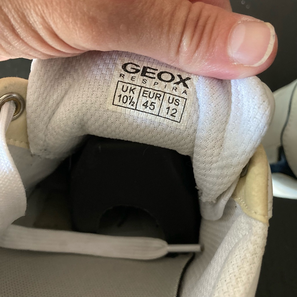 Unisex GEOX RESPIRA Leather Sneakers White Casual Shoes SIZE 12 US - Picture 10 of 14